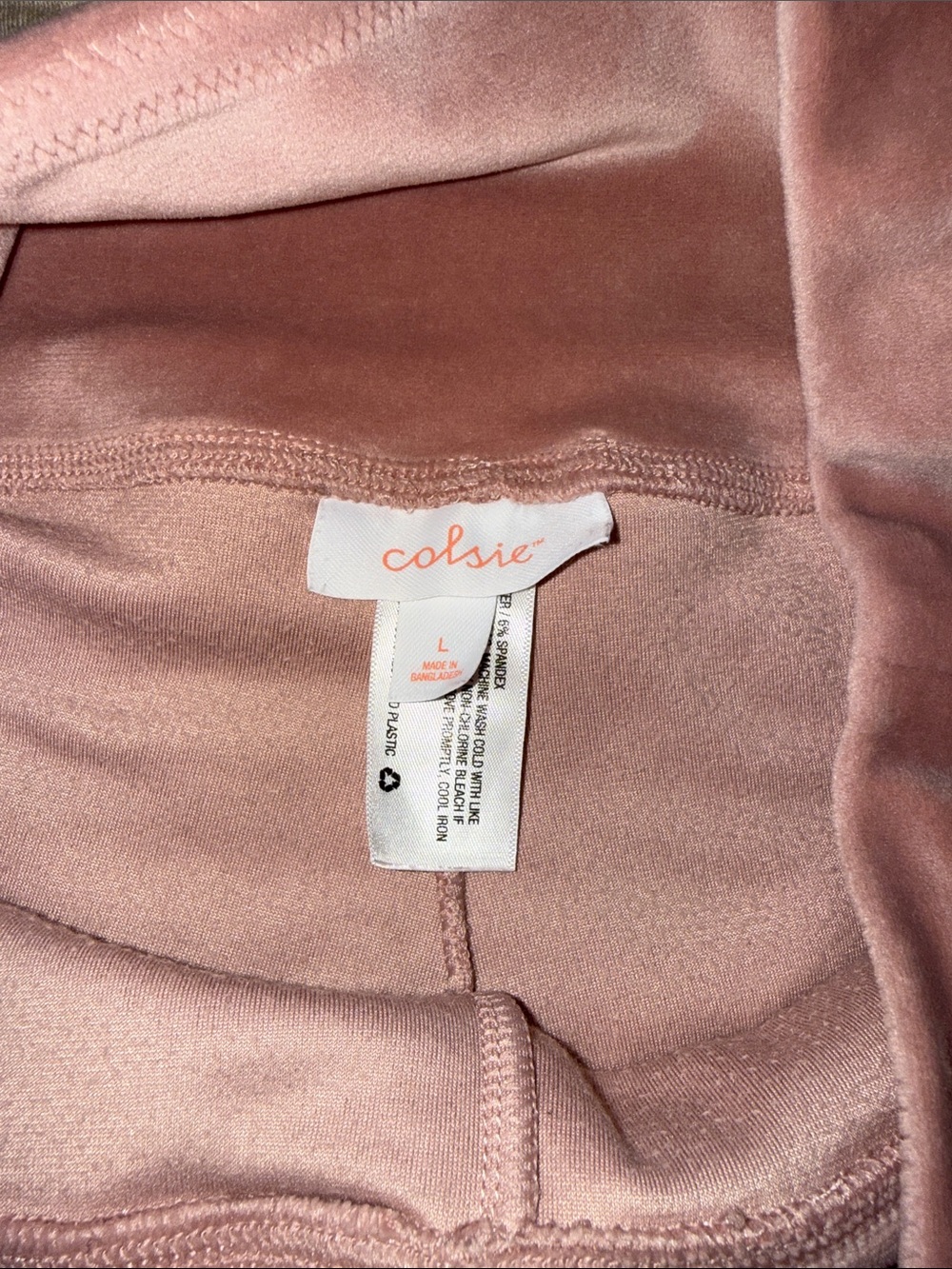 Colsie Velvet Crop Tank & Biker Set in Dusty Rose - Picture 2 of 5